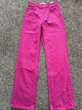 Zara Wide-Leg Jeans in Hot Pink